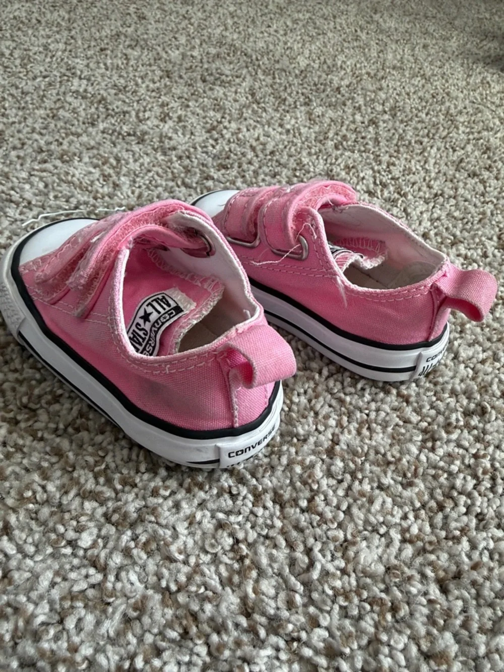 Converse Pink Velcro Baby Sneakers